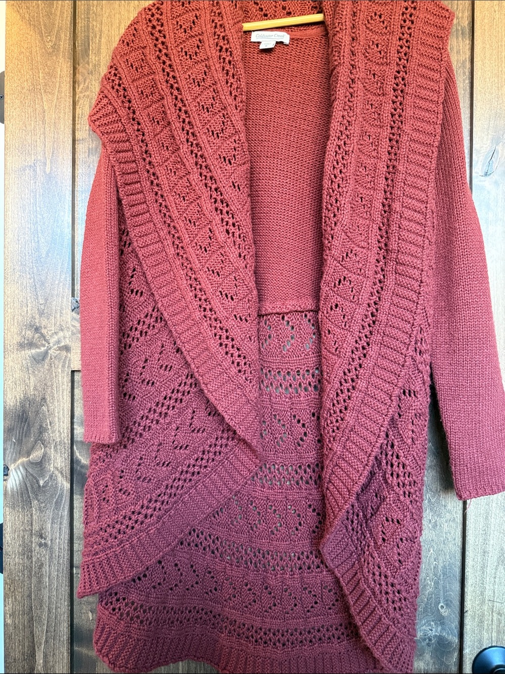 Coldwater Creek Open-Front Knit Cardigan Sweater - Rose